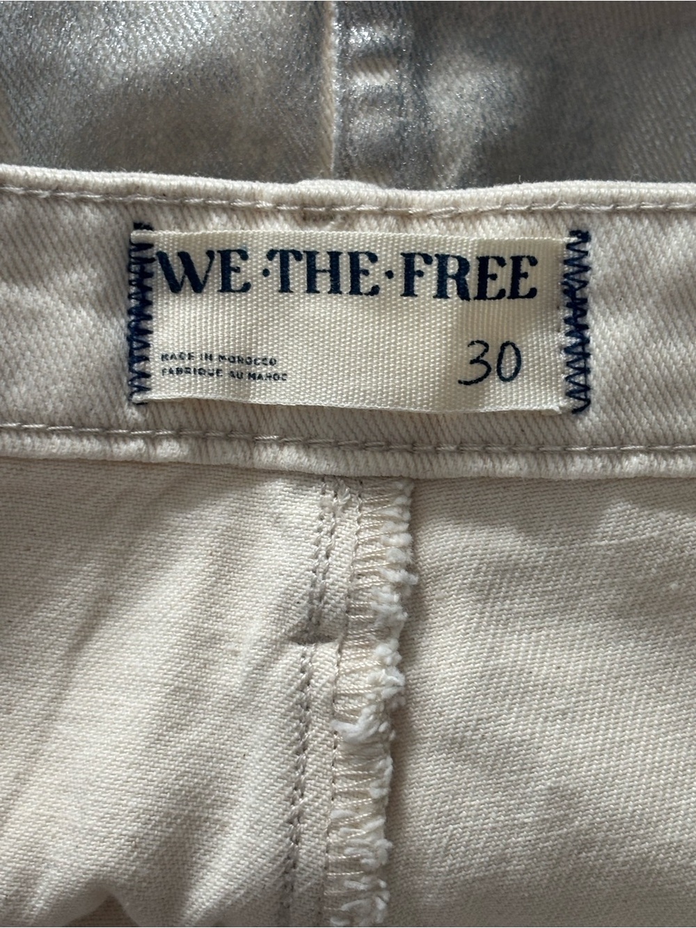 WE THE FREE Gala-Vanting Metallic Silver Low Rise Mini Skort Size 30 - Picture 3 of 7